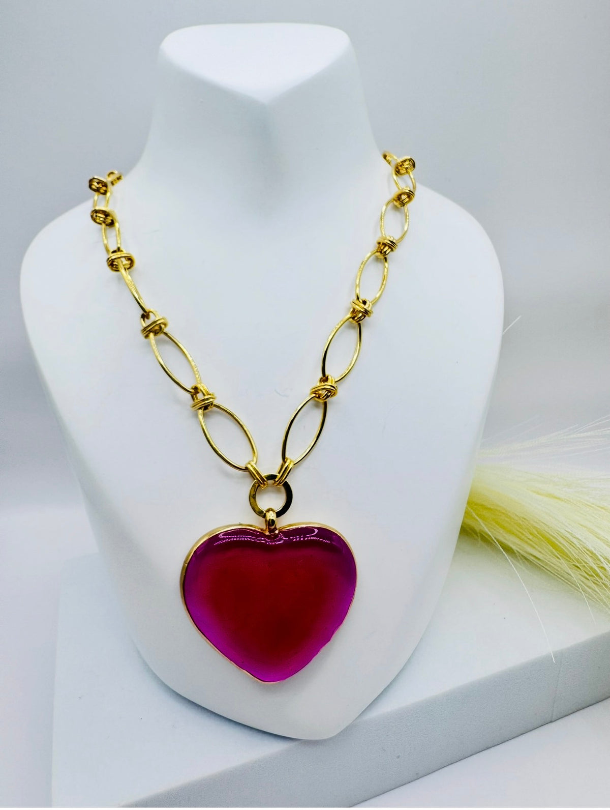 Fuchsia Heart Necklace NK CH009