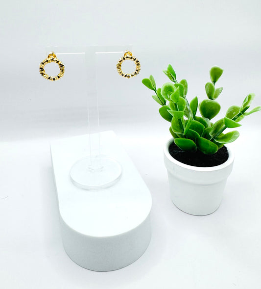 Textured golden hoops